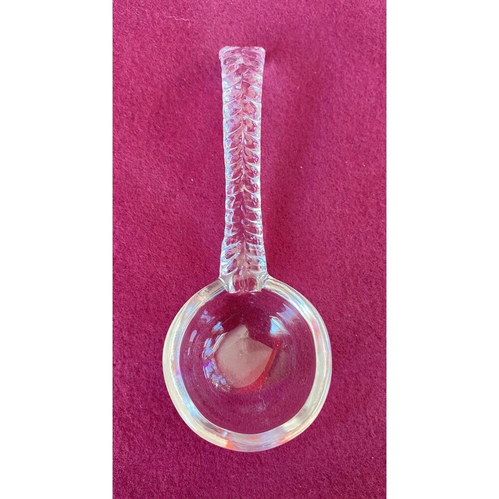 VTG Duncan Miller Canterbury Art Deco Spoon Clear Depression Glass Swirl Ladle